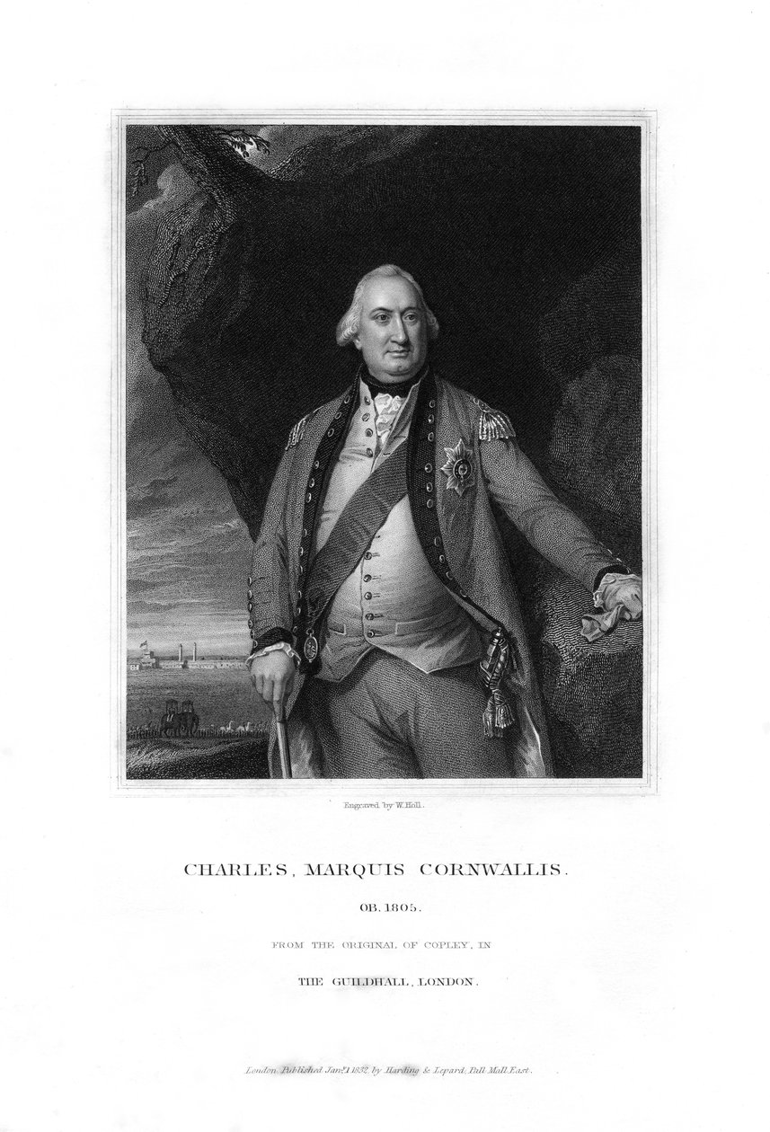 Charles Cornwallis, 1. Marquess Cornwallis, anglický vojenský velitel, 1832. od W. Holl