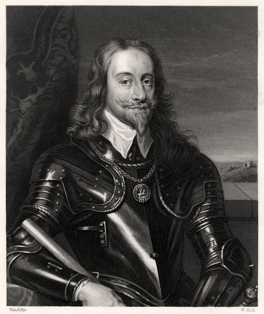 Karel I., král Velké Británie a Irska, 19. století. od W. Holl