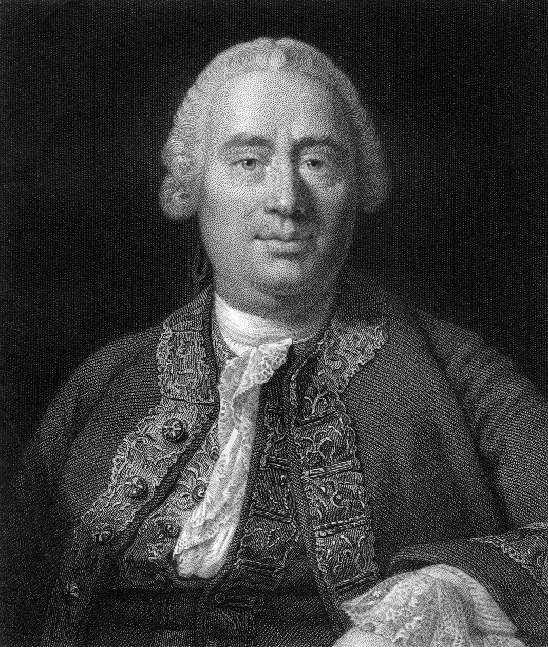 David Hume, skotský filozof, ekonom a historik z 18. století, 1845 od W. Holl