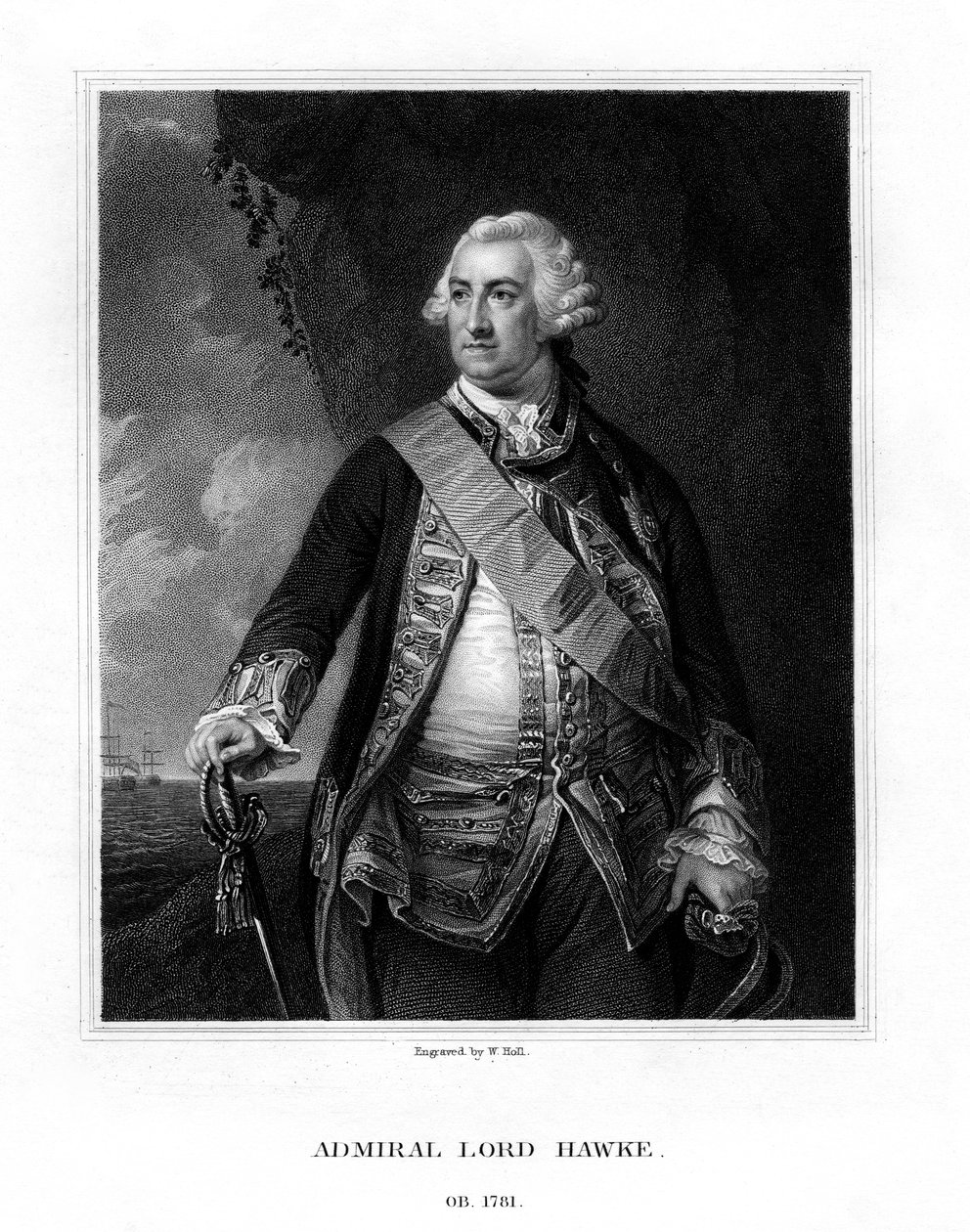 Edward Hawke, 1. baron Hawke, britský admirál, 1833. od W. Holl