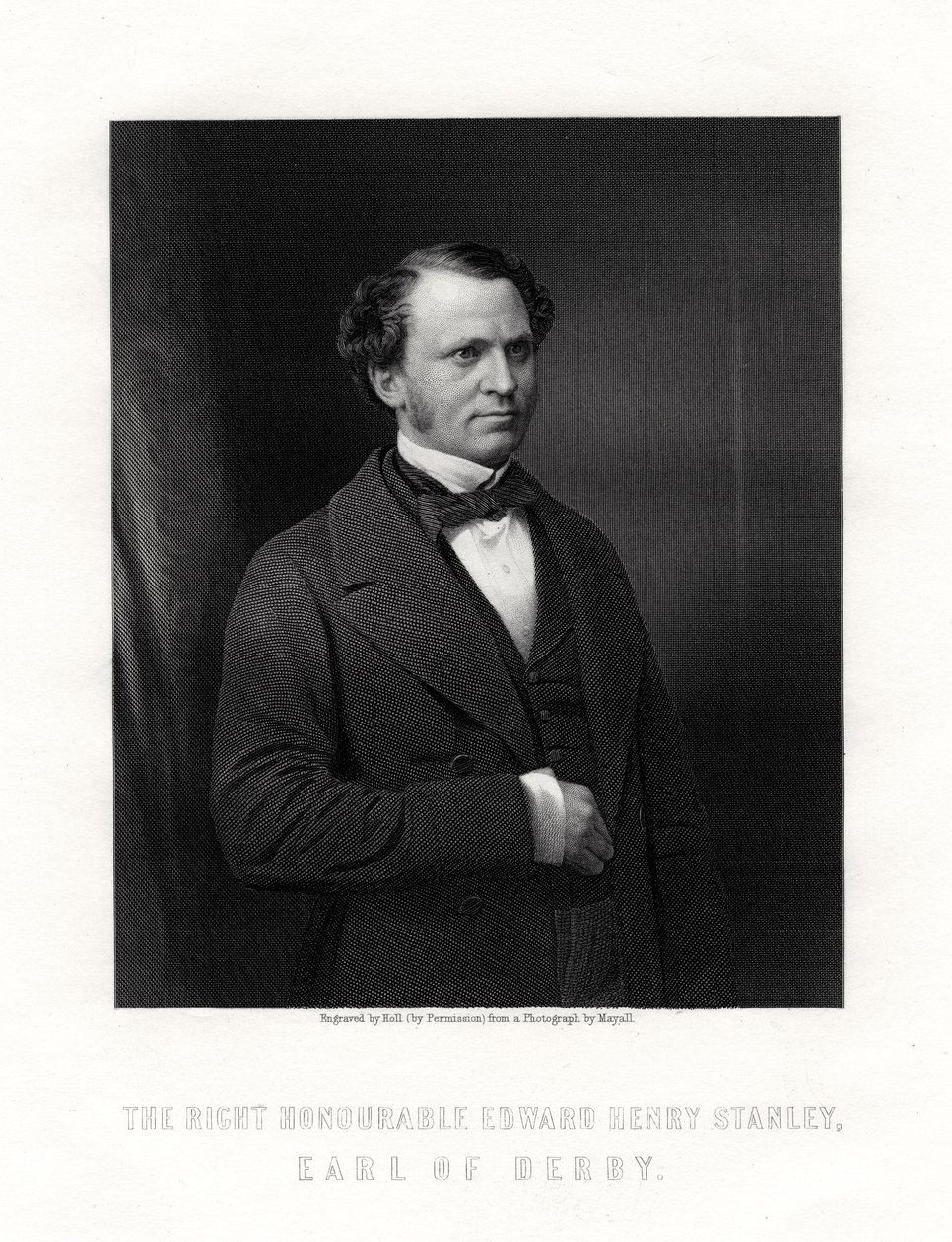 Edward Henry Stanley, 15. hrabě z Derby, britský státník, polovina konce 19. století. od W. Holl