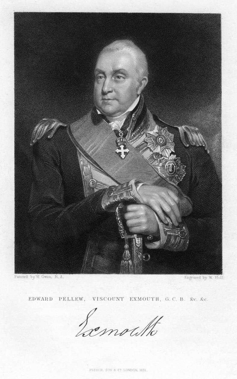 Edward Pellew, 1. vikomt Exmouth, britský námořní důstojník, 1831. od W. Holl