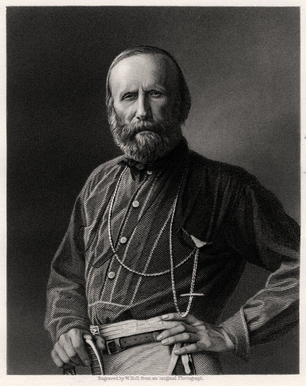 Giuseppe Garibaldi, italský patriot, 19. století od W. Holl