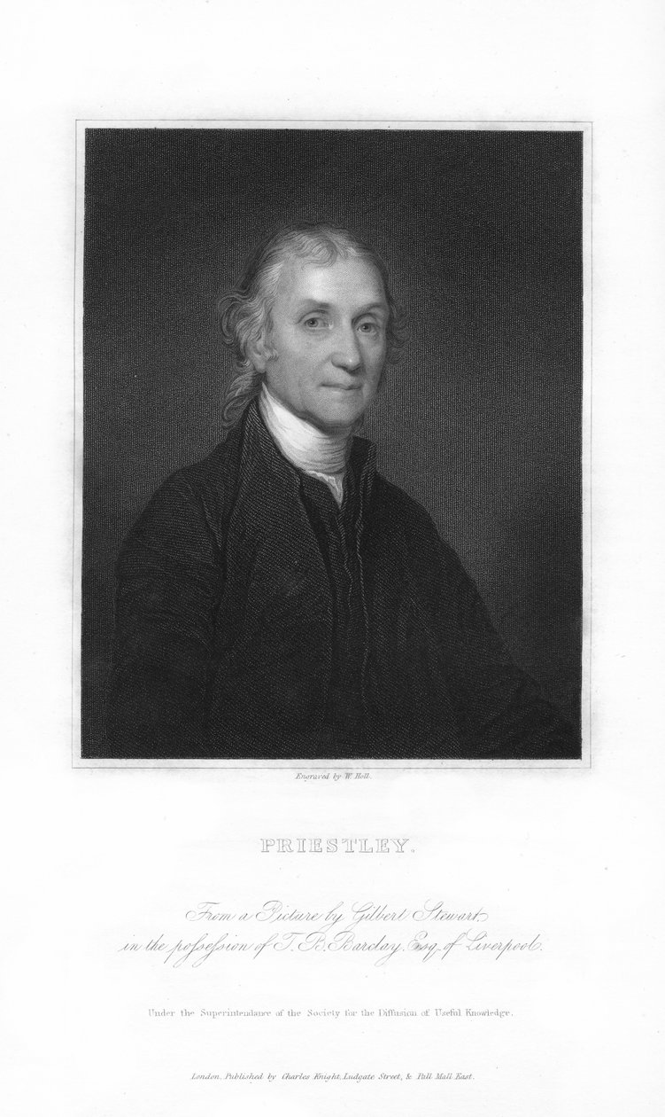 Joseph Priestley, anglický chemik a presbyteriánský ministr, 1836. od W. Holl