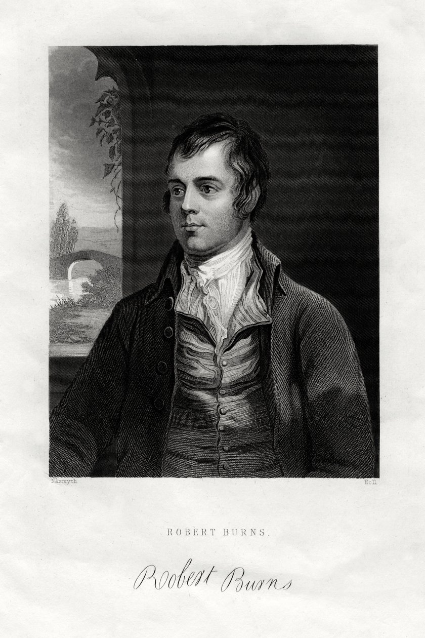 Robert Burns , skotský básník, 19. století od W. Holl