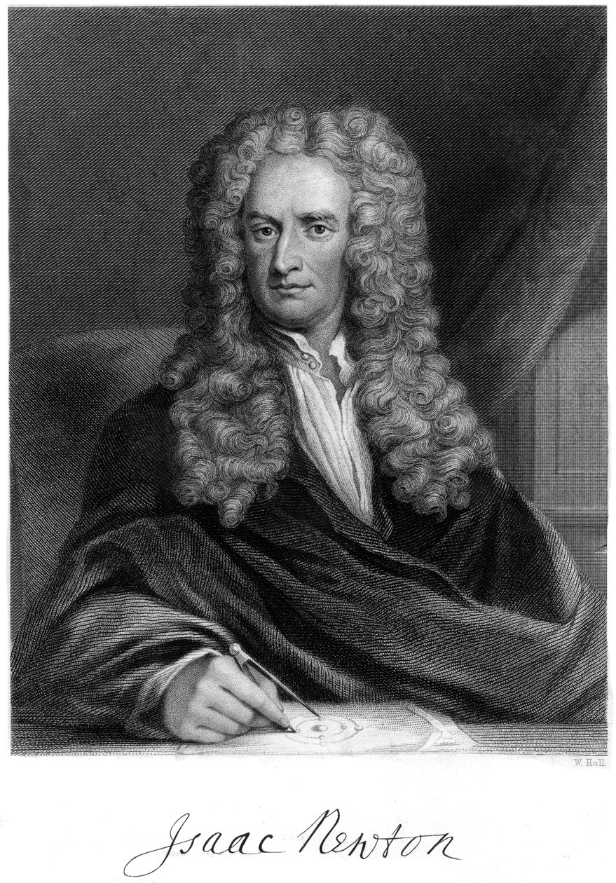 Sir Isaac Newton , anglický matematik, astronom a fyzik, 19. století. od W. Holl