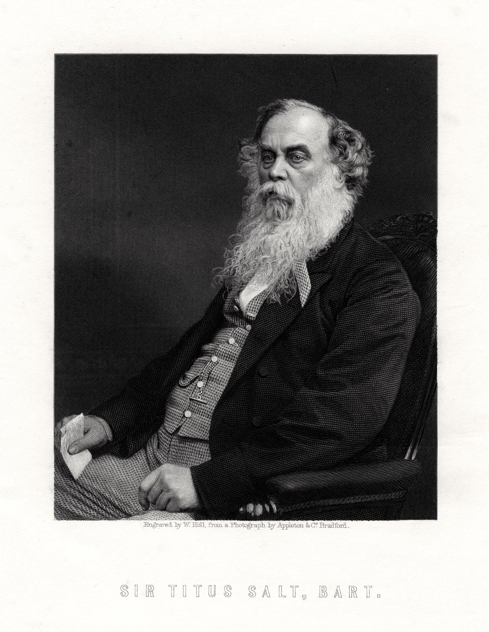 Sir Titus Salt, britský výrobce a mecenáš, 19. století. od W. Holl