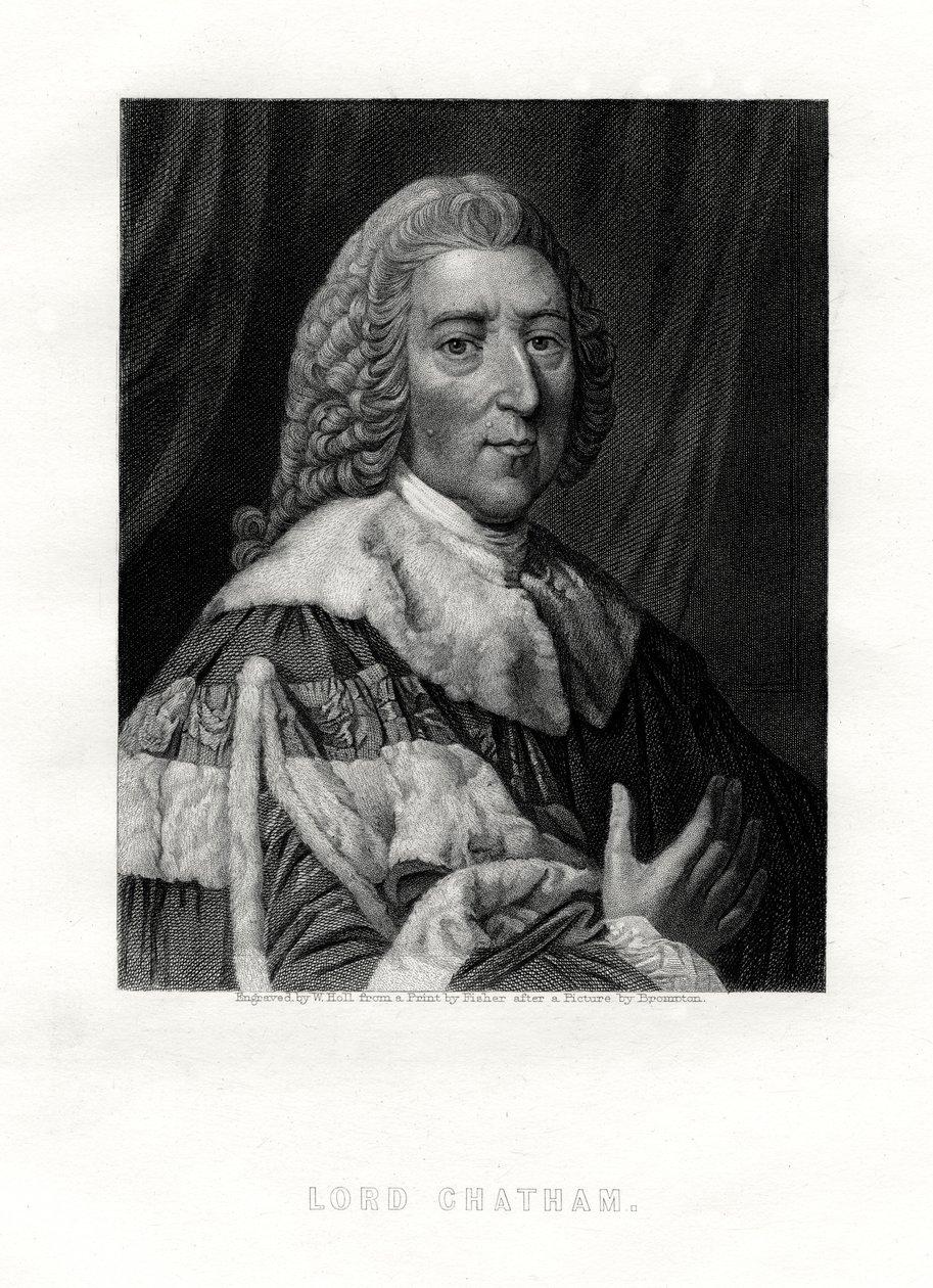 William Pitt, 1. hrabě z Chathamu, britský whigský státník, 19. století. od W. Holl