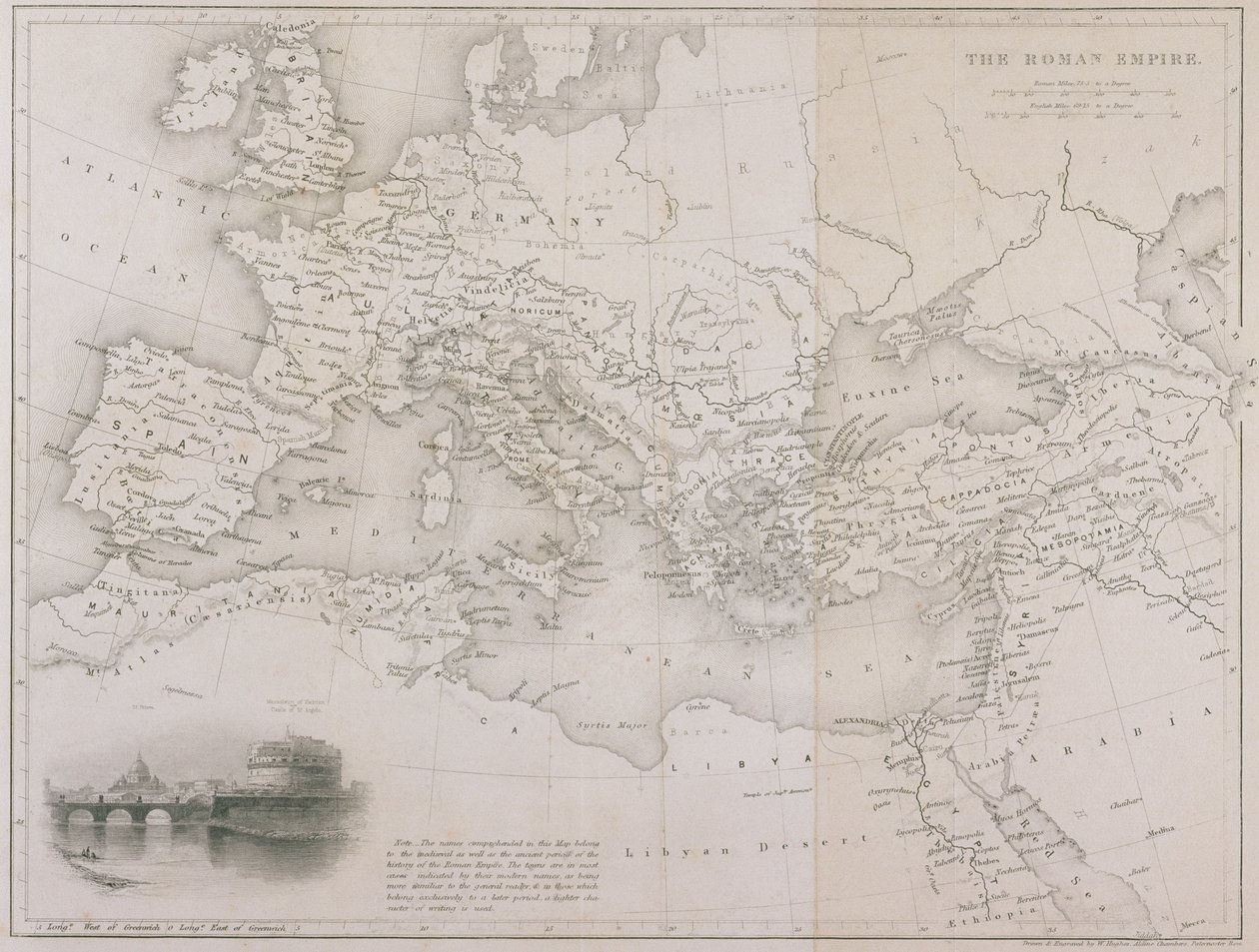 Římská říše, kolem roku 1850 od W Hughes