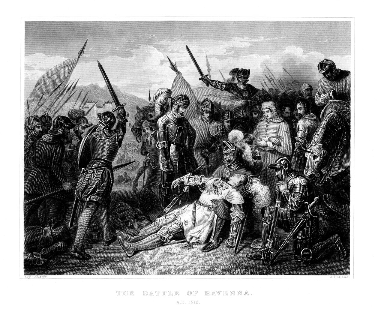 Bitva u Ravenny, 11. dubna 1512, 1875 od W. Hulland