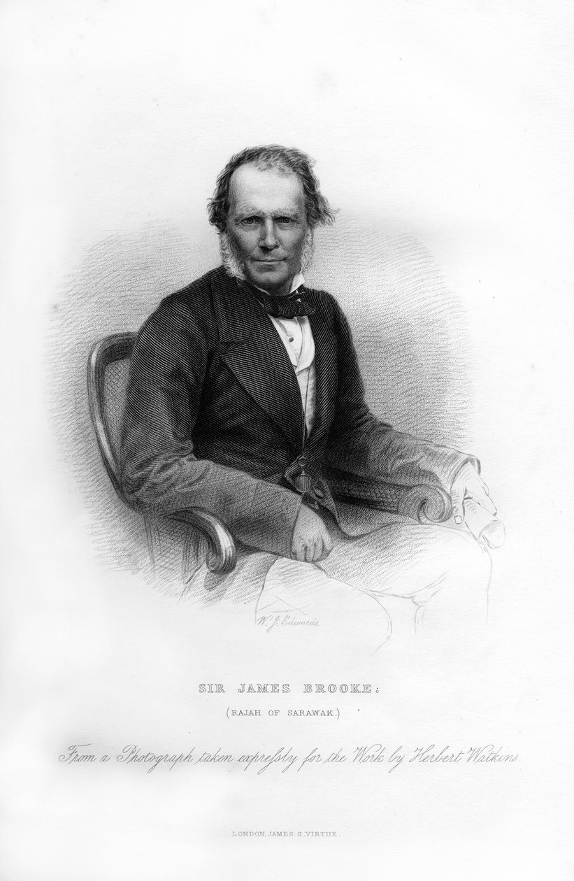 Sir James Brooke, Rajah of Sarawak, 19. století. od W. J. Edwards