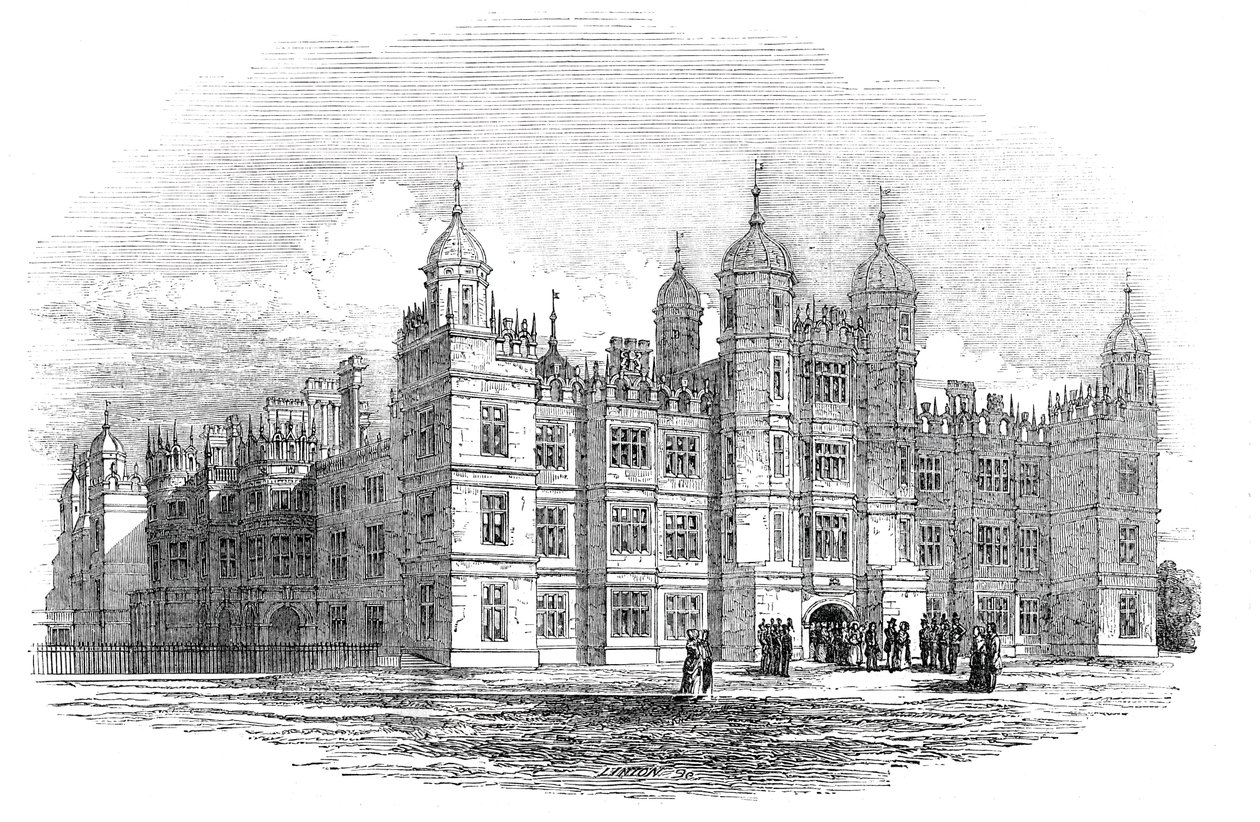 Burghley House - severní fronta, 1844. od W. J. Linton