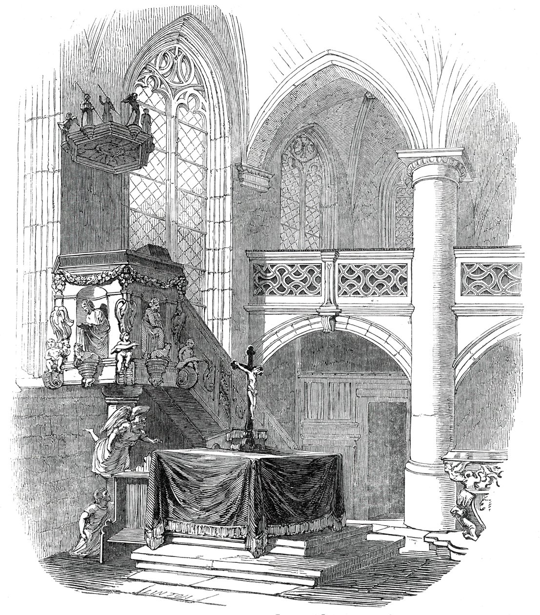 Kaple v Kalenbergu - z kresby Jeho královské Výsosti prince Alberta, 1845. od W. J. Linton