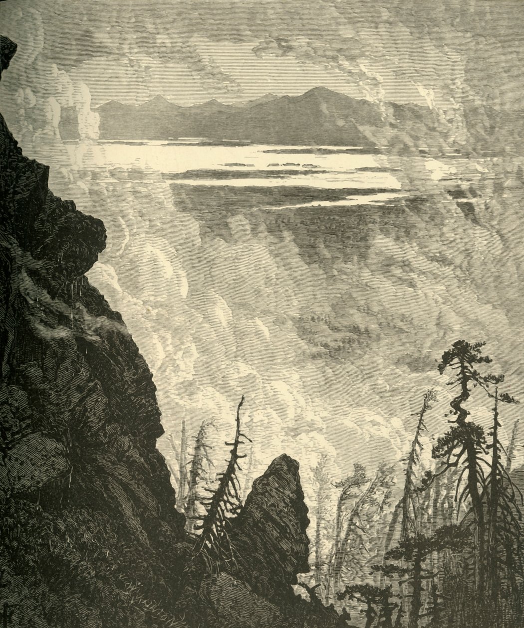 „Záblesk jezera Champlain, ze summitu“, 1874. od W. J. Linton