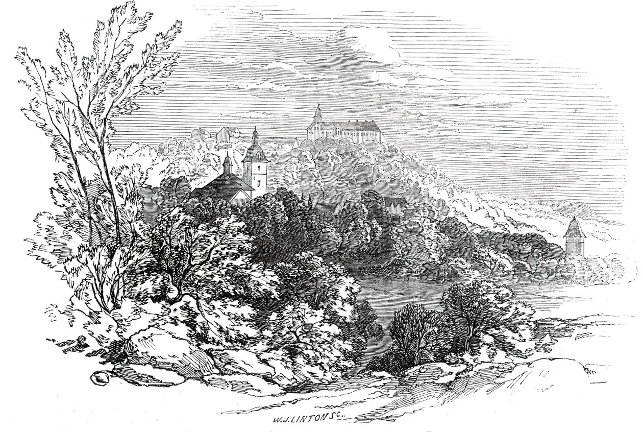 Palác Molsdorf - z kresby Jeho královské Výsosti prince Alberta, 1845. od W. J. Linton