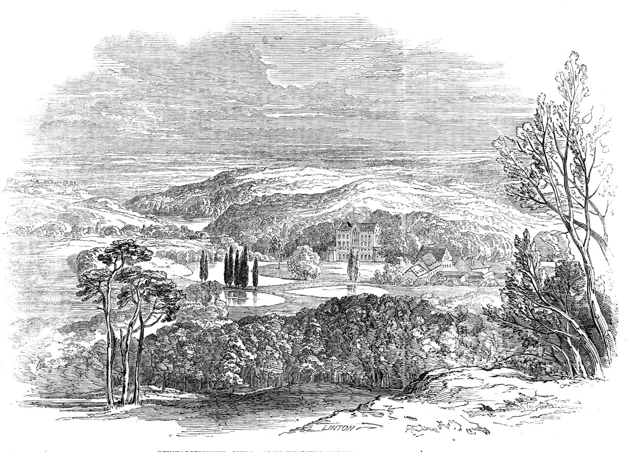 Reinhardsbrunn, Gotha - z kresby Jeho královské Výsosti prince Alberta, 1845. od W. J. Linton