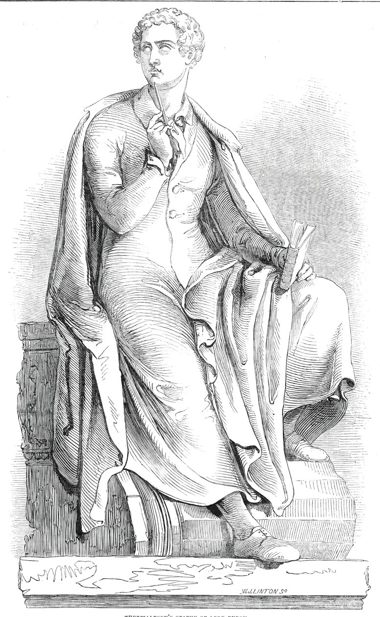 Thorwaldsenova socha lorda Byrona, 1845. od W. J. Linton