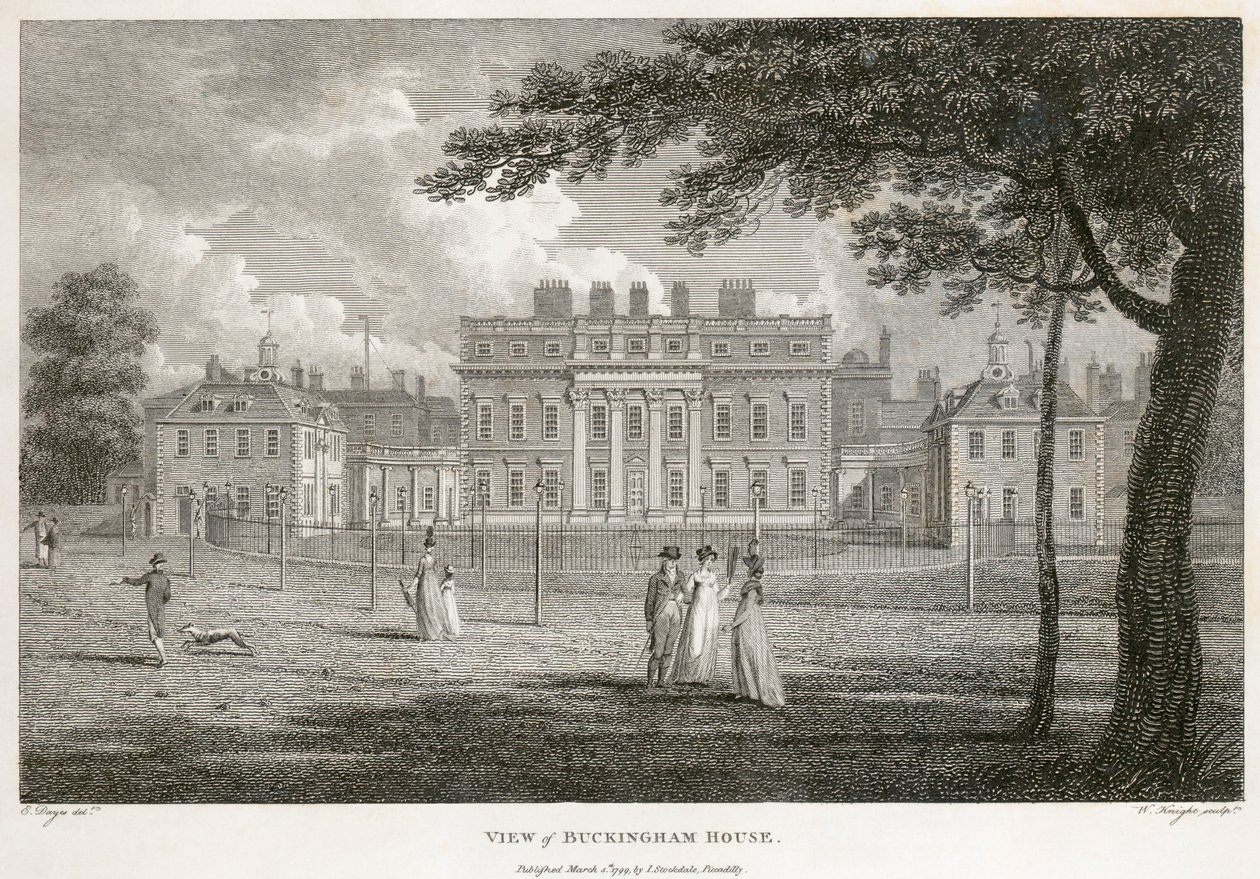 Buckingham House, Westminster, Londýn, 1799 od W Knight