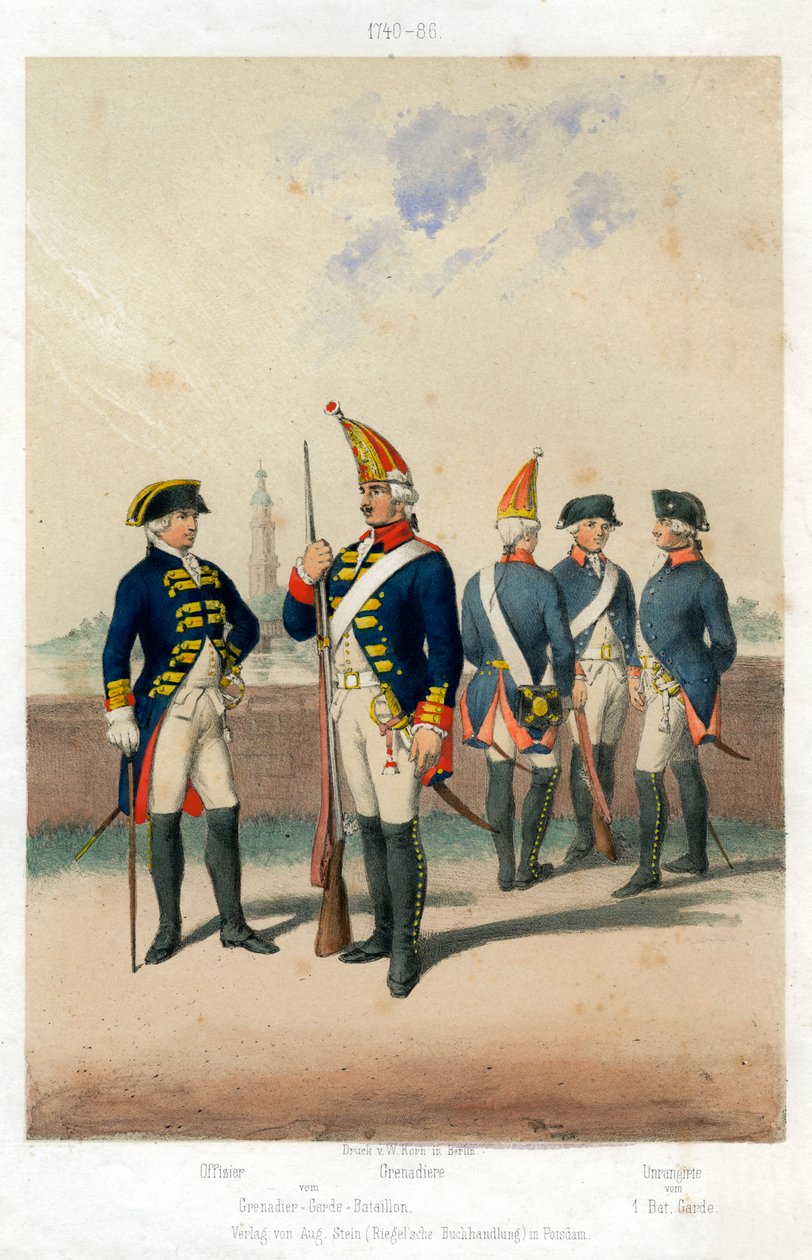 Německé vojenské uniformy, 1740-1786 19. století. od W Korn