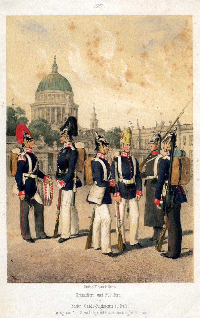 Granátníci a střelci pruské armády, 1857. od W Korn