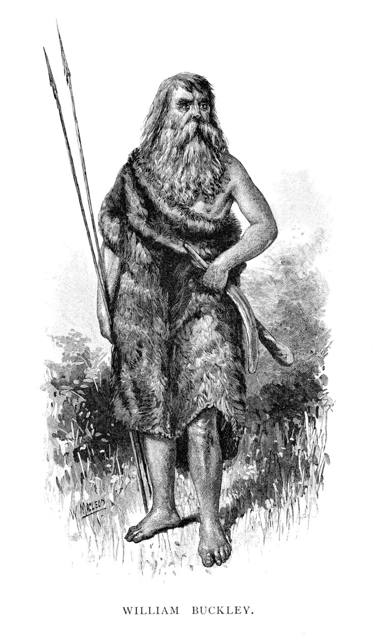 William Buckley, uprchlý anglický trestanec v Austrálii, 1886. od W. Macleod