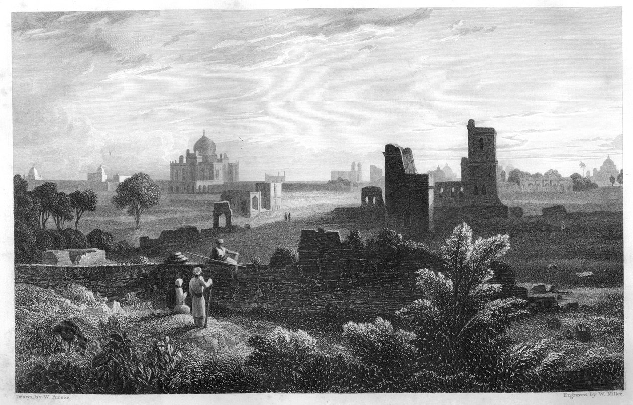 Hrobka Humaioon, Dillí, Indie, c1860. od W. Miller