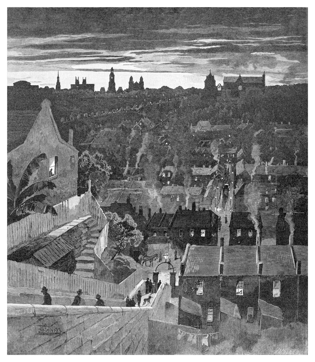 Letmý pohled na Sydney z Darlinghurstu, Nový Jižní Wales, Austrálie, 1886. od W. Mollier