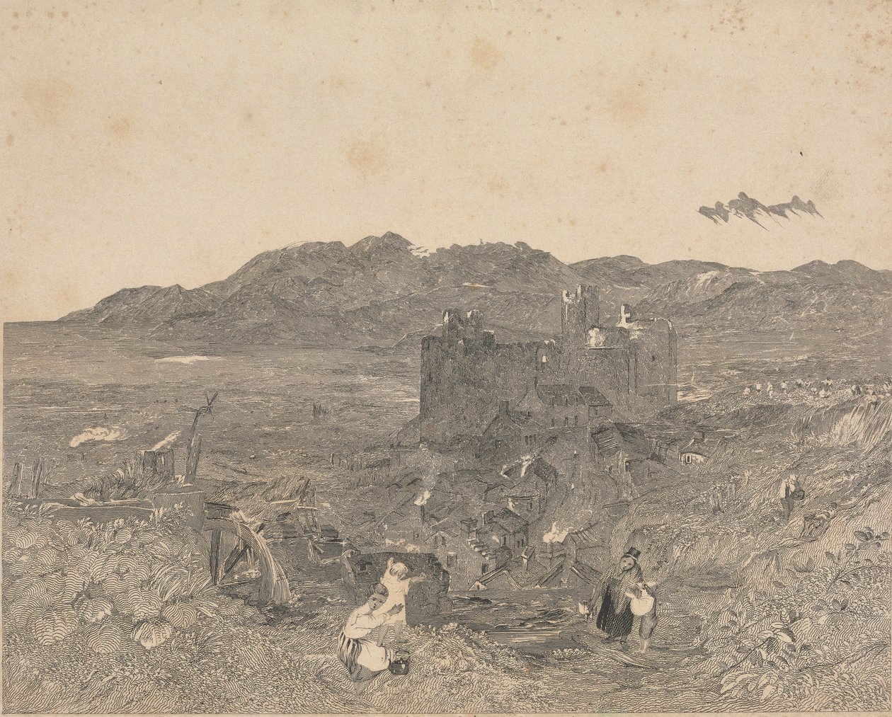 Hrad Harlech, Severní Wales od W. R. Smith
