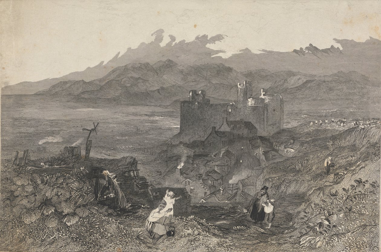 Hrad Harlech, Severní Wales od W. R. Smith