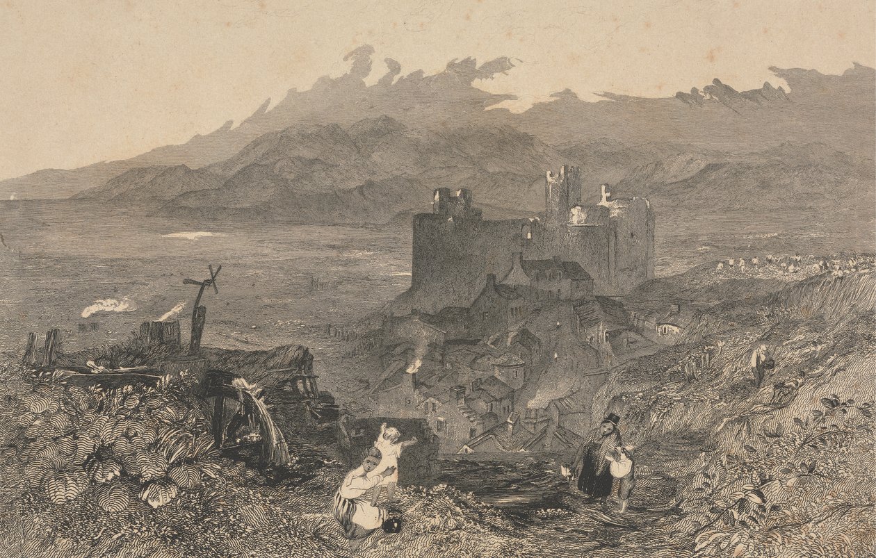 Hrad Harlech, Severní Wales od W. R. Smith