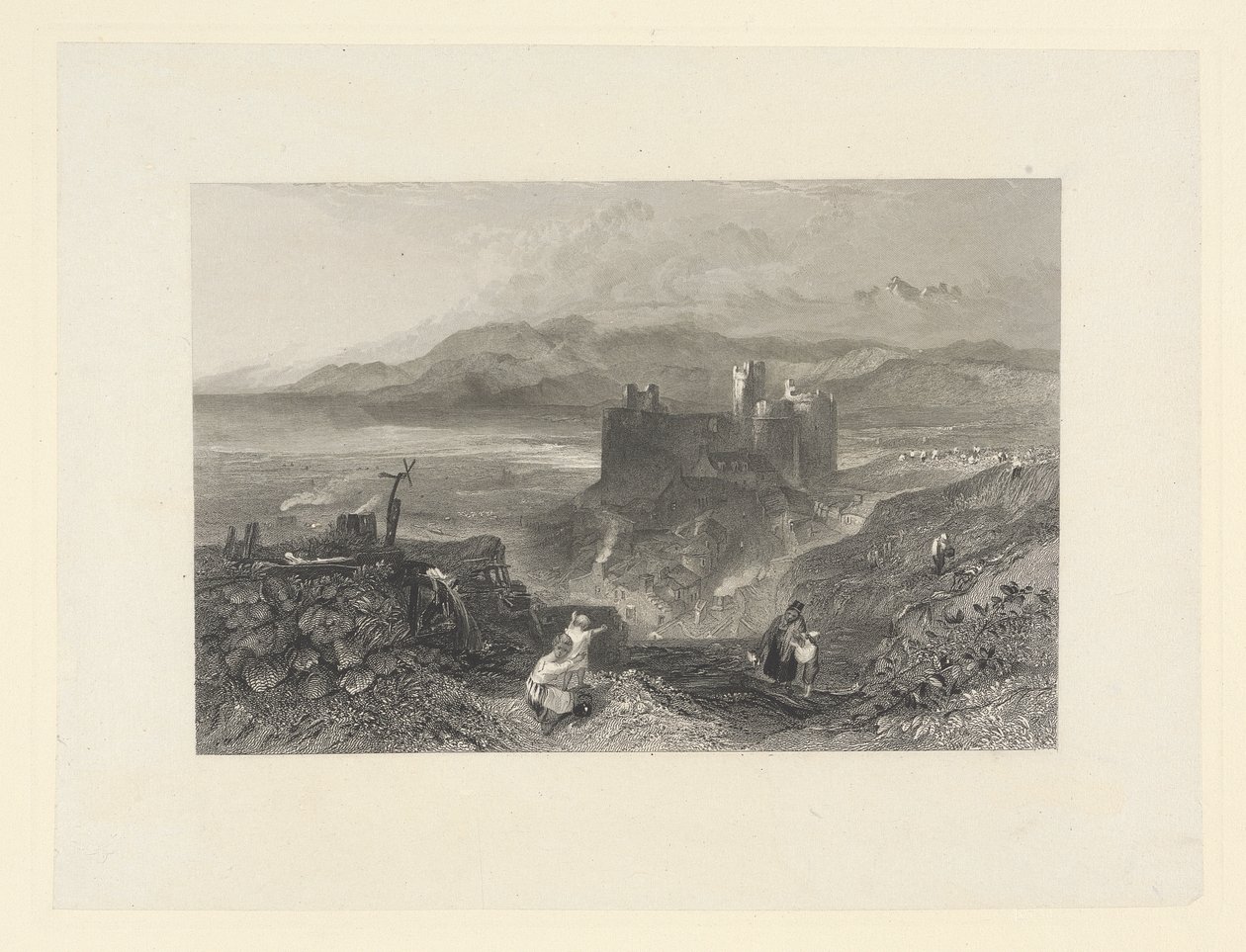 Hrad Harlech, Severní Wales od W. R. Smith