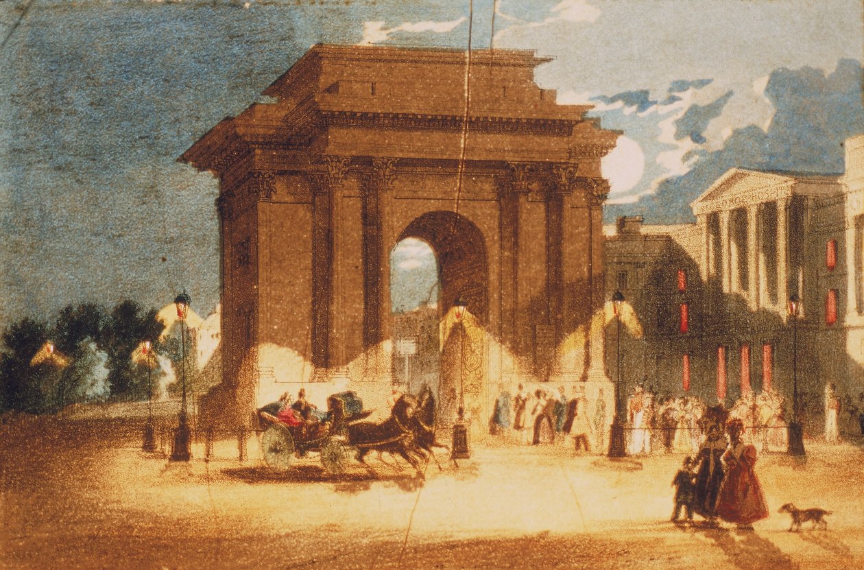 Hyde Park Corner, Westminster, Londýn, c1835 od W Spooner
