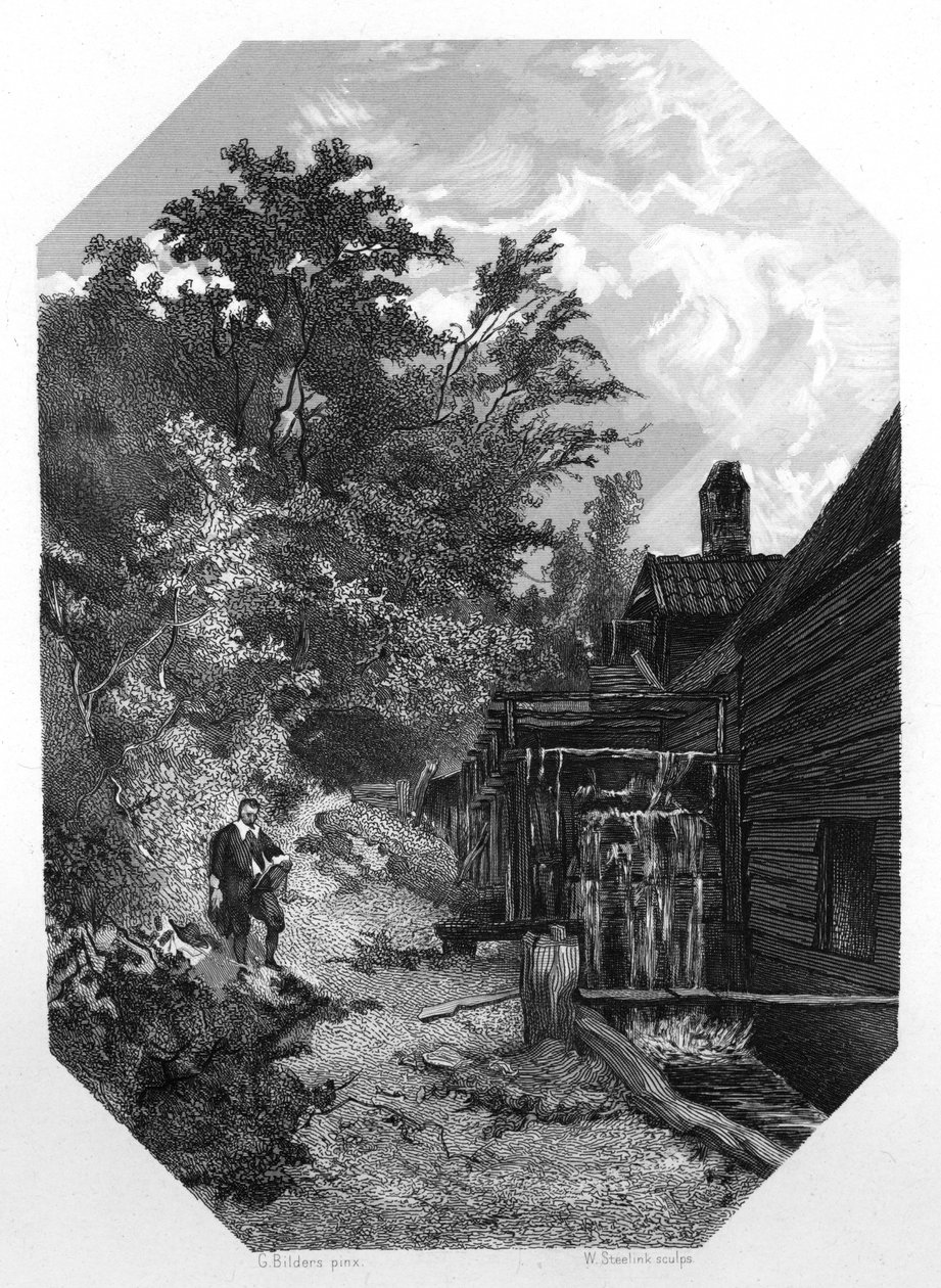 Jacob van Ruysdael, holandský krajinář ze 17. století, kolem roku 1870. od W. Steelink