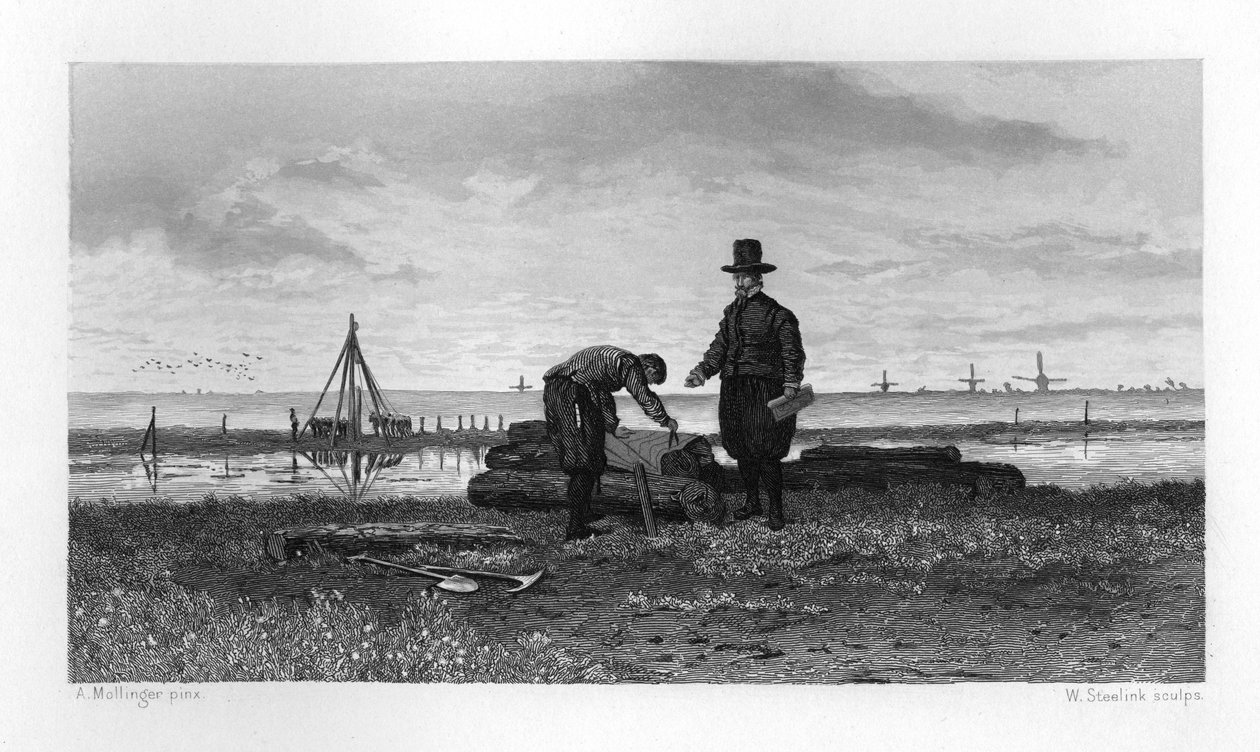 Jan Leeghwater, holandský stavitel mlýnů a hydraulický inženýr, 1608 c1870 od W. Steelink
