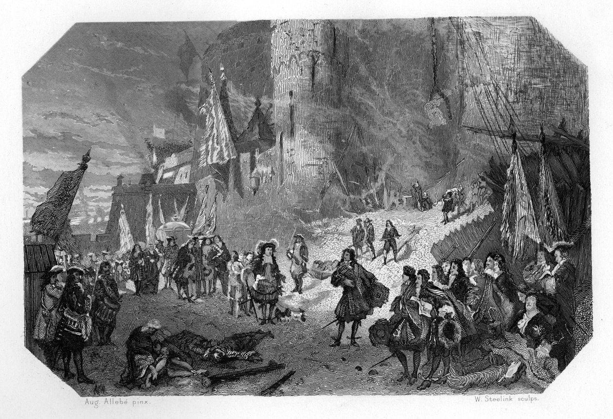 Menno van Coehoorn , holandský voják a vojenský inženýr, při obléhání Namuru, 1692, c1870 od W. Steelink