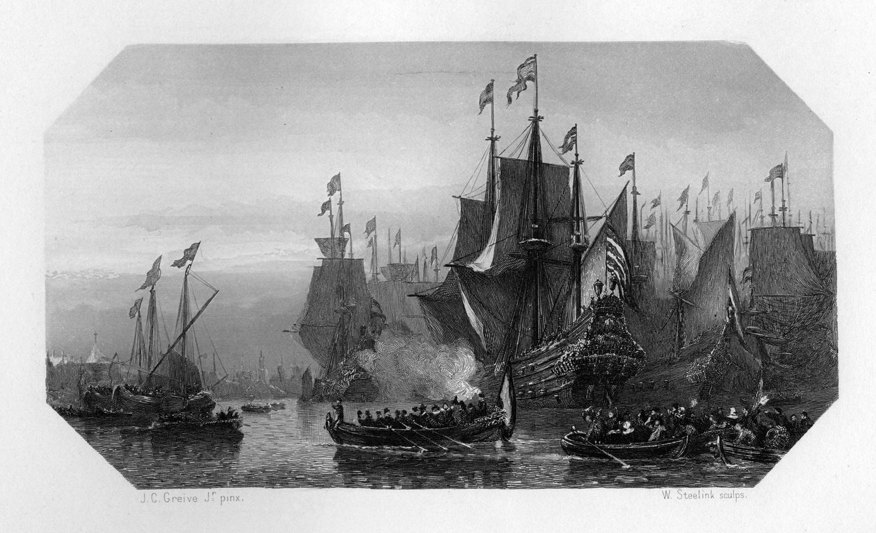 Piet Pieterszoon Hein přivádí stříbrnou flotilu, Nizozemsko, 1629 c1870 od W. Steelink