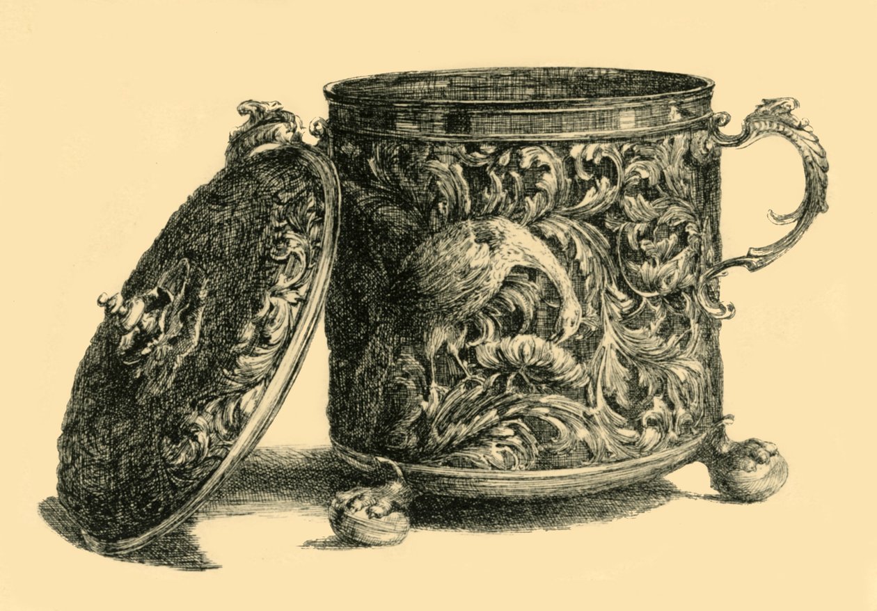 Stříbrný zlacený pohár a obal, 1669-1670, 1881. od W T Roberts