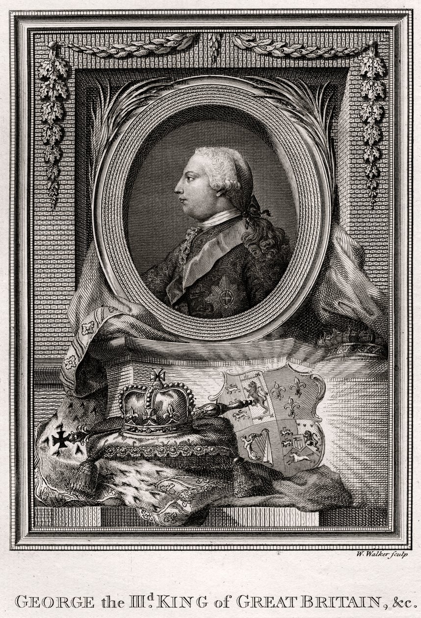 Jiří III., král Velké Británie, 1777 od W. Walker