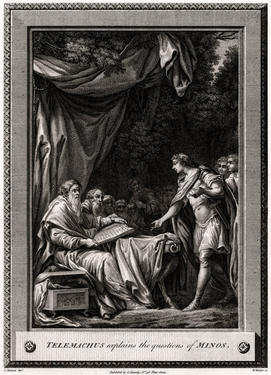 Telemachus vysvětluje otázky Minose, 1776 od W. Walker