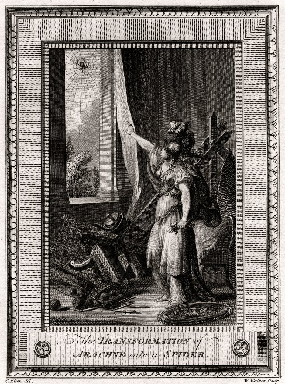 Proměna Arachné v pavouka, 1775 od W. Walker