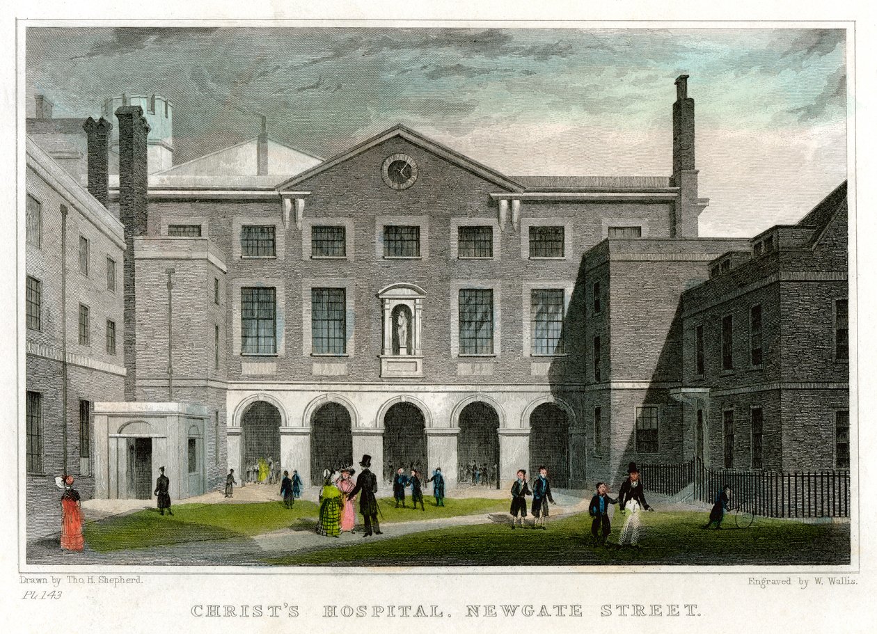 Christs Hospital School, Newgate Street, City of London, 1831. od W. Wallis