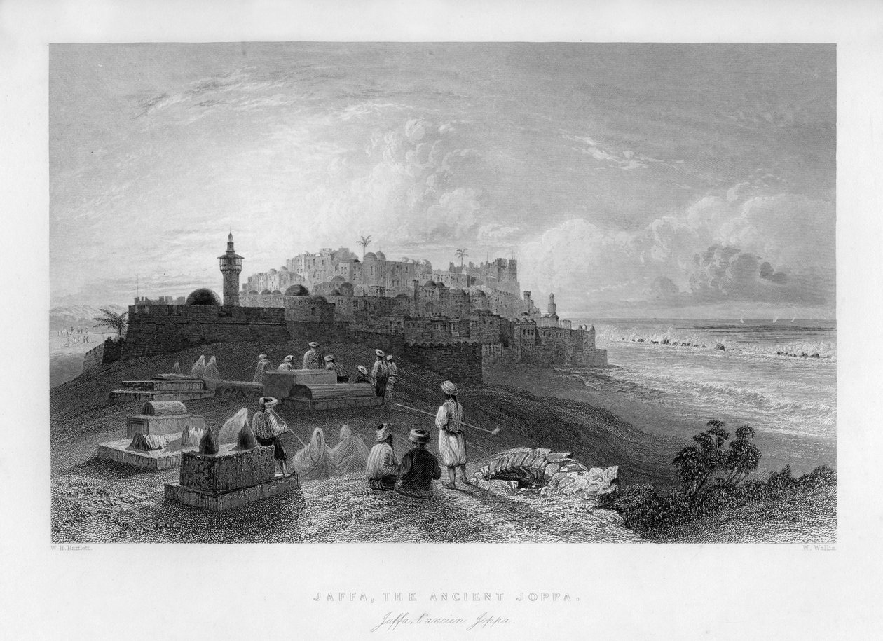 Jaffa, starověká Joppa, Palestina Izrael, 1841. od W. Wallis