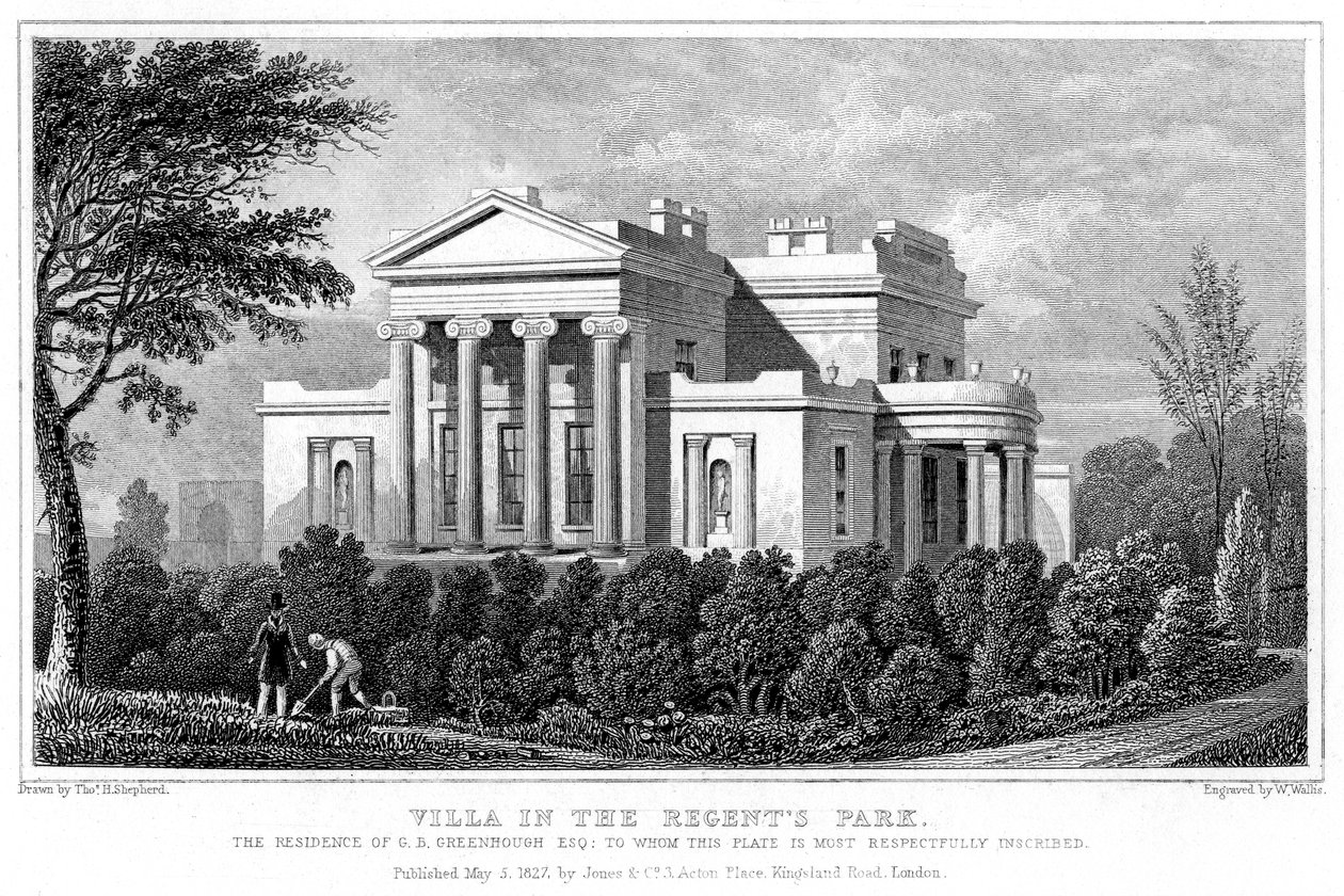 Vila v Regents Park, Londýn, 1827. od W. Wallis