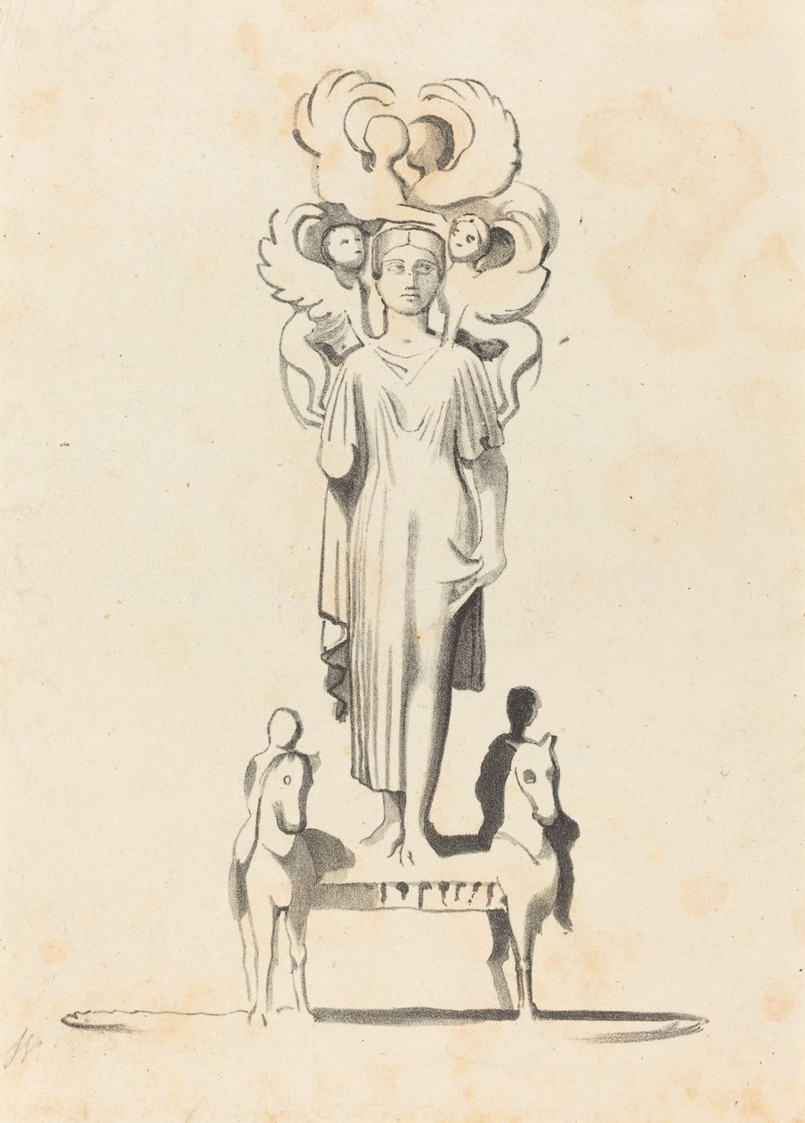 Bronzová postava Minervy, nalezená v Barrowof Achilles od W. Walton after John Flaxman