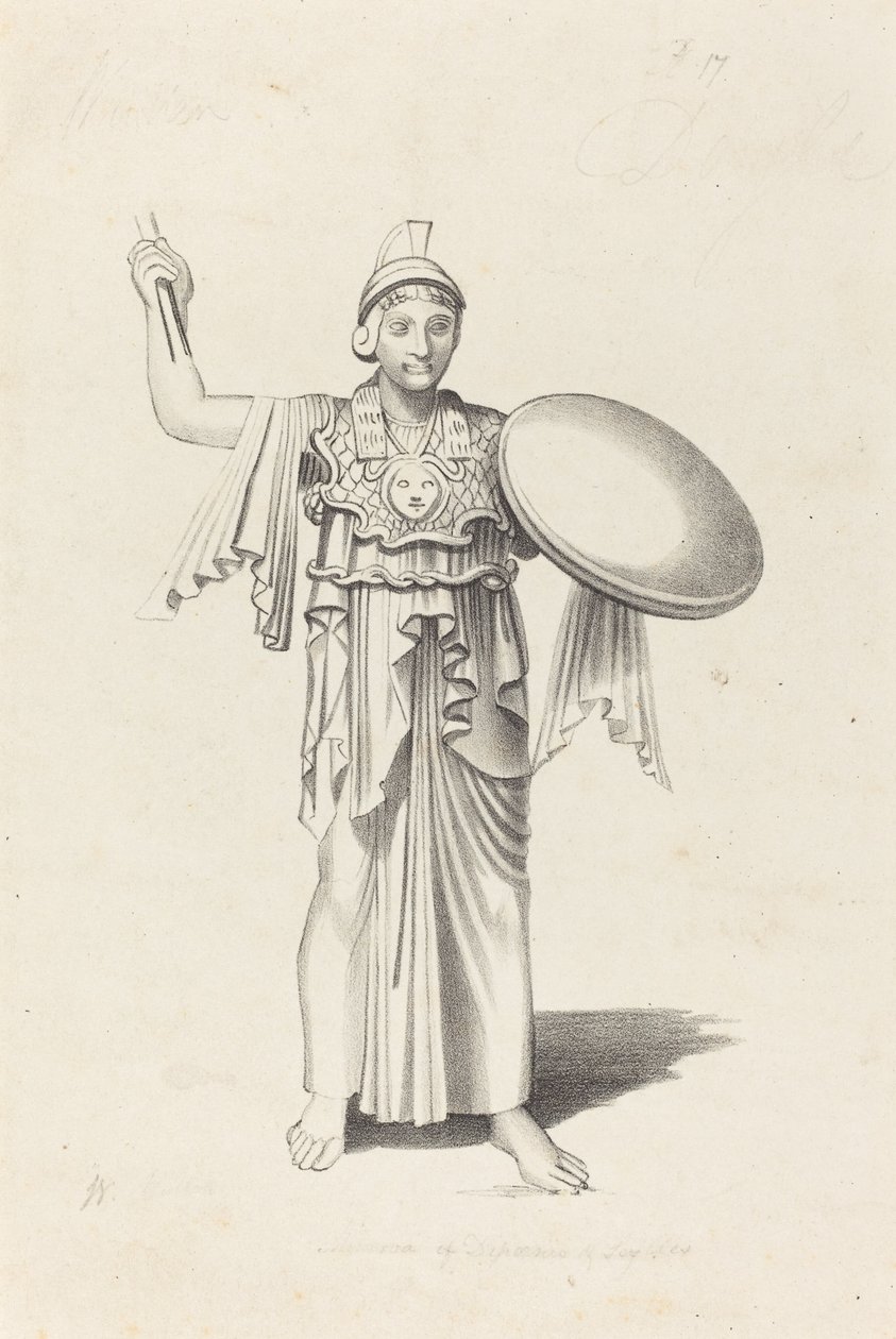 Minerva, Z bronzu od Daedala od W. Walton after John Flaxman
