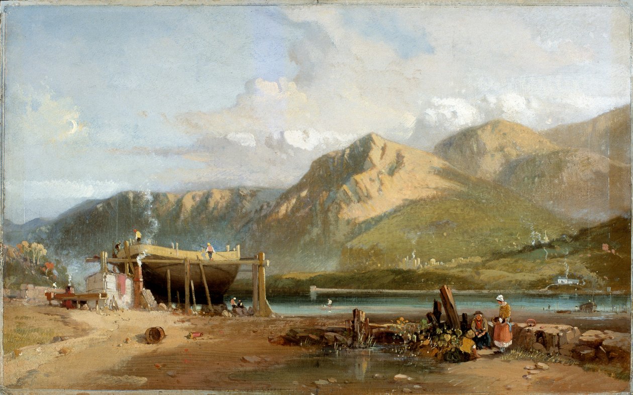 „Scéna na Traeth Bach, Severní Wales“, 1845-1867 od W Williams