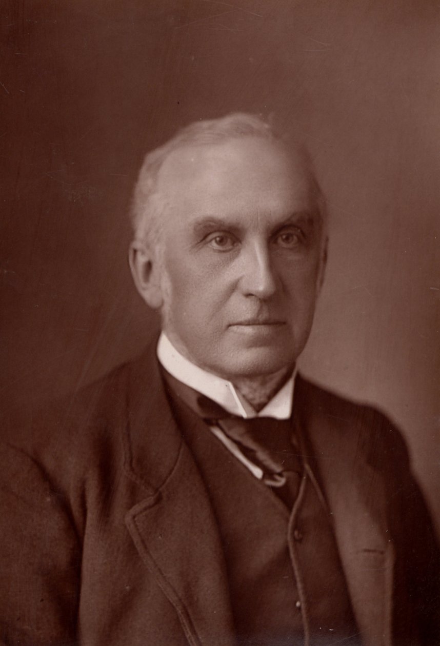""Charles Russell, první baron Russell z Killowenu (1832-1900), anglický právník. Lord hlavní soudce Anglie z roku 1894 (woodburytype) od W. and D. (after) Downey