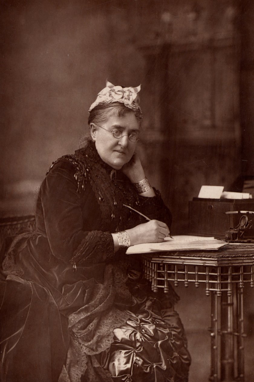 ""Elizabeth Lynn Linton (1822-1898) anglická spisovatelka, spisovatelka, novinářka a bojovnice za práva žen. (woodburytype) od W. and D. (after) Downey