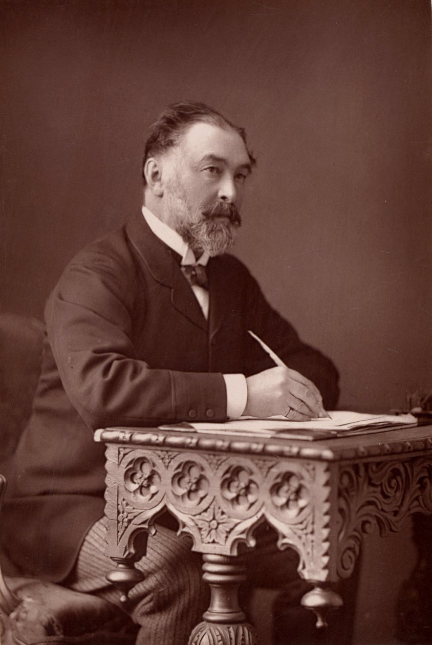 ""Frederick Harrison (1831-1923) anglický právník a pozitivistický filozof. (woodburytype) od W. and D. (after) Downey