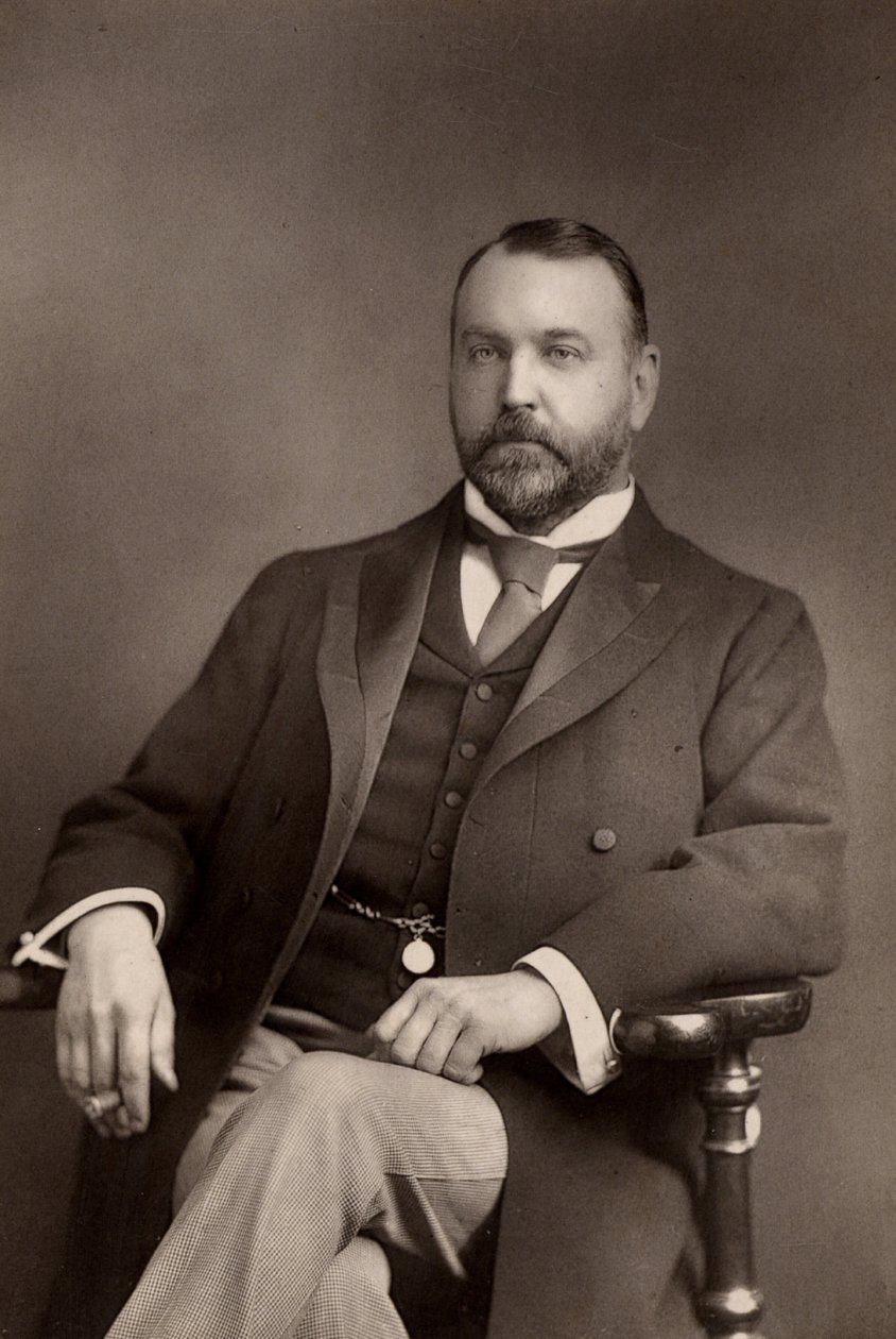 ""Sydney Grundy (1848-1914) anglický dramatik a advokát. Autor řady her, především komedií a frašek. (woodburytype) od W. and D. (after) Downey